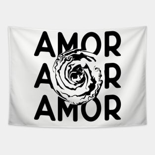 Amor typography black Tapestry