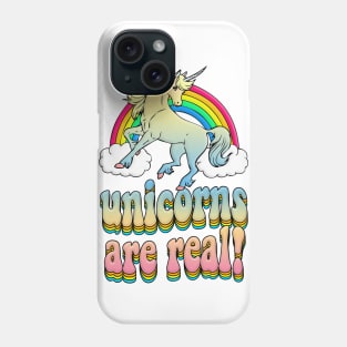 Unicorns Are Real! Rainbow Graphic Design Logo T-Shirt Phone Case