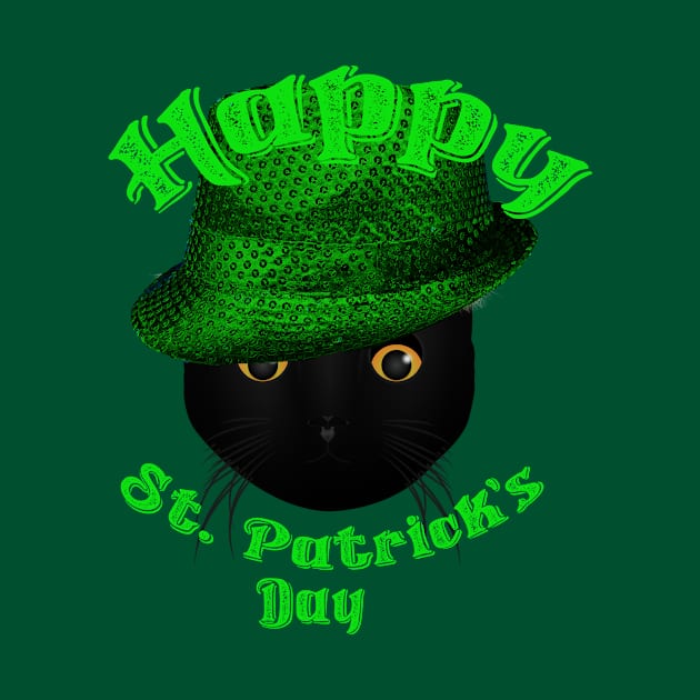 Black Cat Happy Saint Patrick's Day by letnothingstopyou