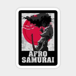 Vintage Afro Japan Anime Manga Samurai Magnet