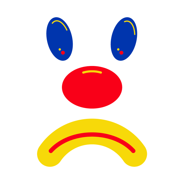 Sad Clown - Primary Colored by Squidoink