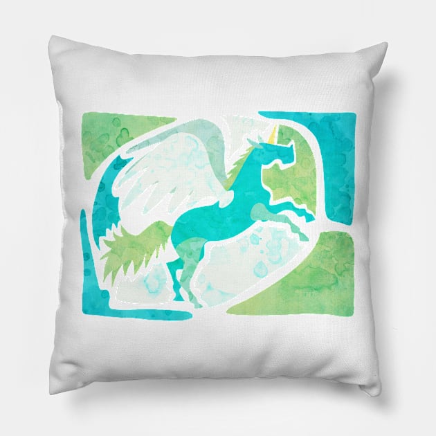 Winged Unicorn Pillow by Thatssounicorny