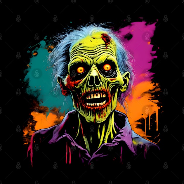 Halloween Zombie Colorful Vintage Design by Ravenglow