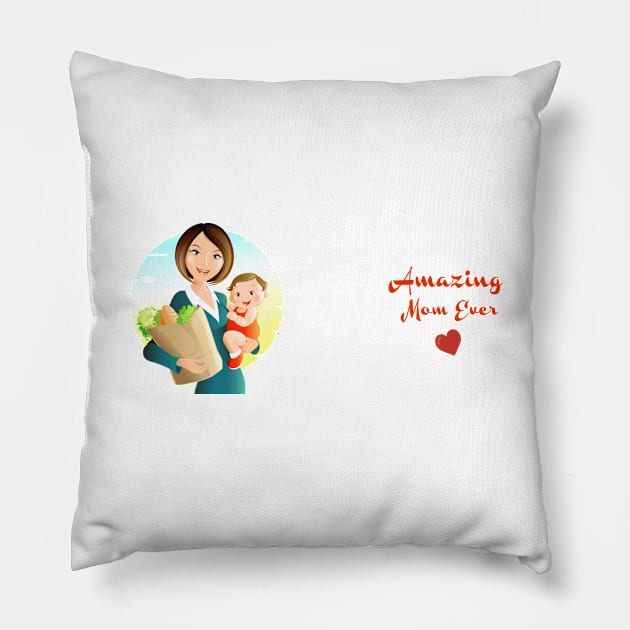 Amazing Mom Ever Pillow by adee Collections 