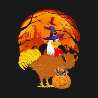 Chicken pumpkin witch T-Shirt