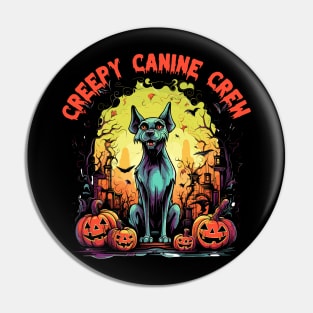 Creepy Canine Crew Dog Witch Halloween Pin