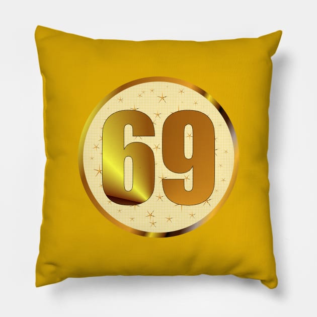 60 s retro vintage Golden Years 69 Pillow by PlanetMonkey