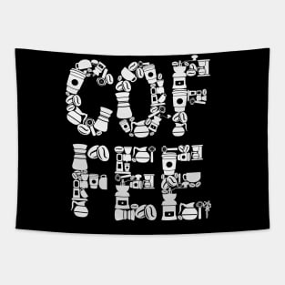 Everything Coffee Collage Tapestry