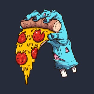 Zombie Hand Holding Pizza Slice T-Shirt