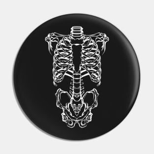 Skeleton Body (white Print) Pin