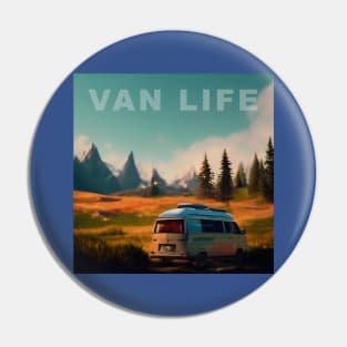 Van Life Camper RV Outdoors in Nature Pin