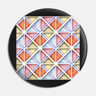 3d Geometric Pattern, Triangular Motifs Pin