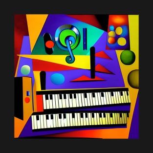 An abstract image of a piano keyboard can be a thought-provoking and visually striking representation of music and its many meanings. T-Shirt