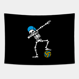 Dab dabbing skeleton Water polo Halloween Tapestry