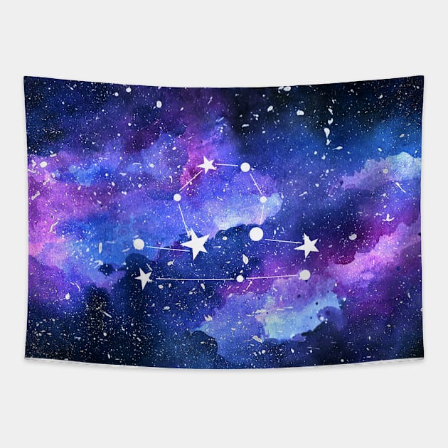 Galaxy Libra Star Sign Tapestry by KathrinLegg