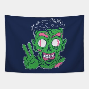 Funny Zombie Monster Cartoon Tapestry