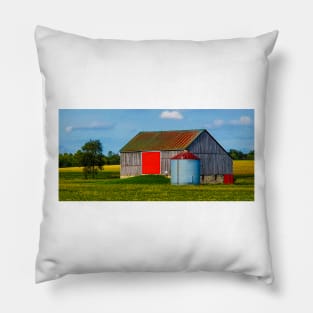 Barn with a Red Door Pillow