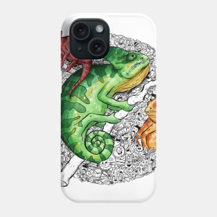 Chameleon Doodle Phone Case