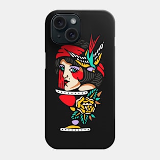 Lady swallow rose Phone Case