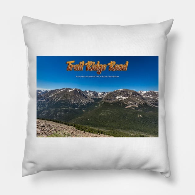 Trail Ridge Road in Rocky Mountain National Park Pillow by Gestalt Imagery