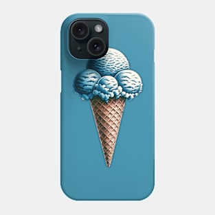 Triple Scoop Blue Ice Cream Phone Case