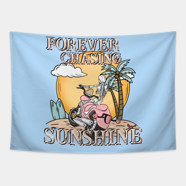 Forever Chasing Sunshine Skeleton Tapestry by FlawlessSeams