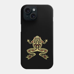 Frog in Gold and Black Totem Design Phone Case