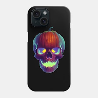 Pumpkin Halloween skull II Phone Case