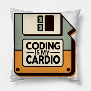 Coding Is My Cardio | Retro Hacker Style Pillow