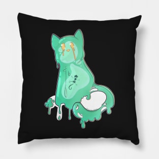 Space Cat - Green Alien Slime Pillow