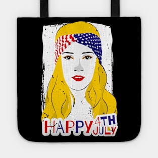 Happy 4th of July, American girl t-shirt Tote