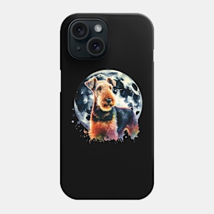 Airedale Terrier And The Moon Phone Case