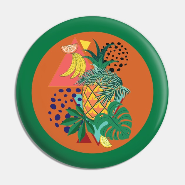 Abstract pineapple with exotic leaves Pin by AnnArtshock