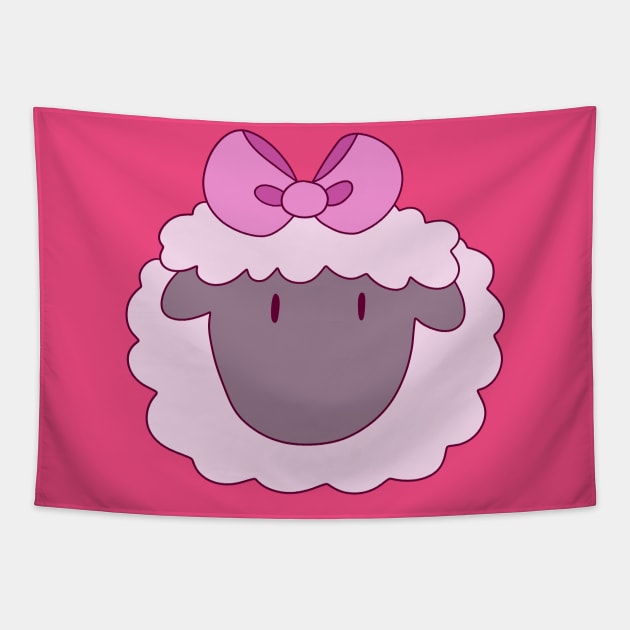 Pretty Bow Sheep Face Tapestry by saradaboru