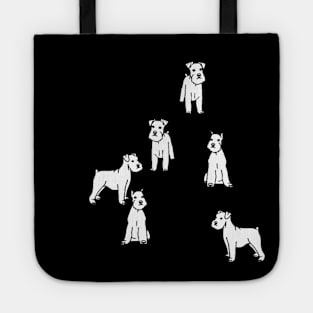 German Dog White Silhouette Art Print  #3 Tote