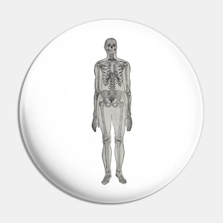 Spooky Skeleton Man - Vintage 1934 Illustration Pin