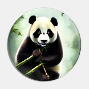 Panda Bear in Bamboo Forest Pin