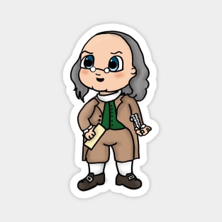 Chibi Ben Franklin - Small Design Magnet