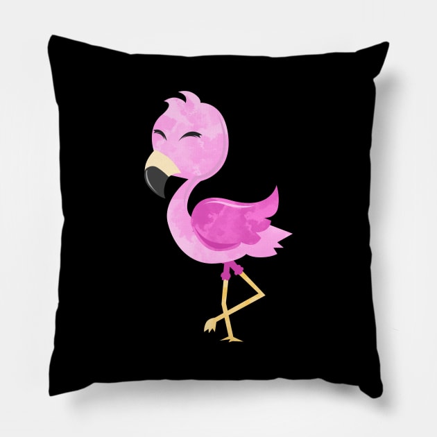 Cute Baby Flamingo Pillow by Imutobi