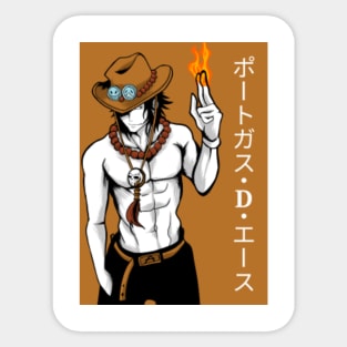 One Piece Portgas D. Ace Pixel Art Sticker for Sale by kobmamba