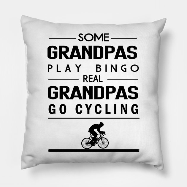 Grandpa Go Cycling Pillow by attire zone