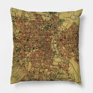 Vintage Map of Sao Palo Brazil (1913) Pillow