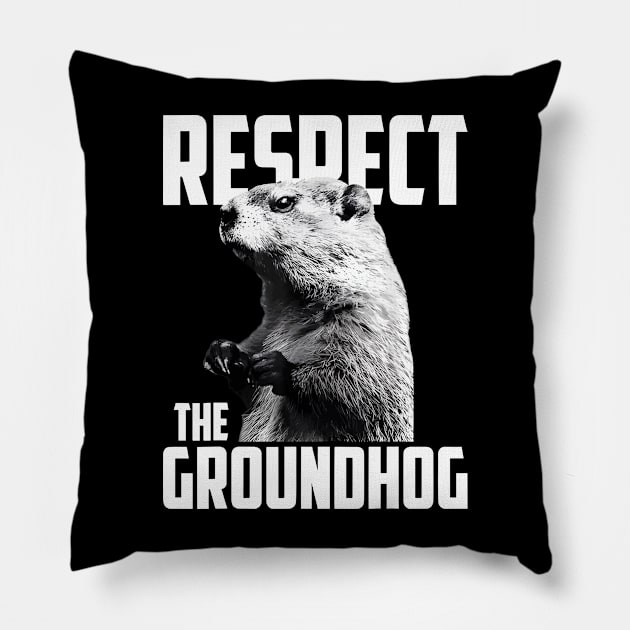 Respect The Groundhog Ground Hog Day Pillow by LEGO