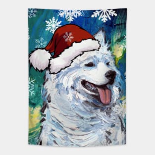 Samoyed Santa Tapestry