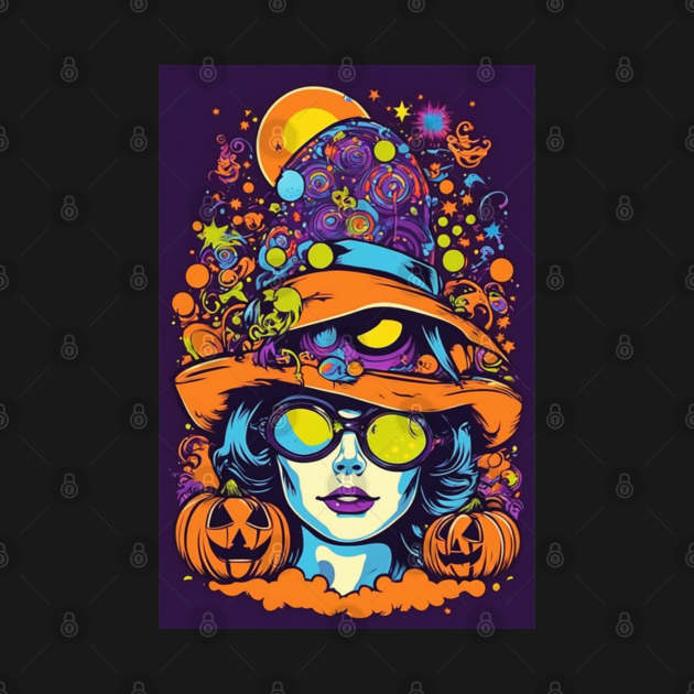 Girl Halloween Pumpkin and hat by socialart