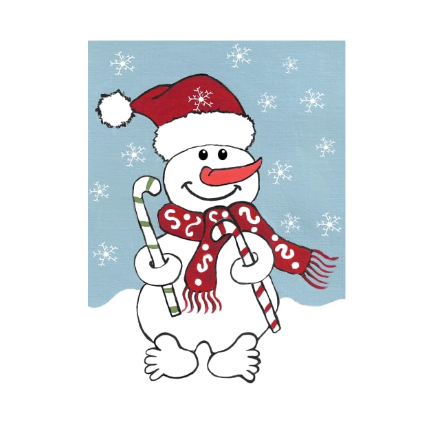 White Christmas Snow Toes Snowman by SartorisArt1