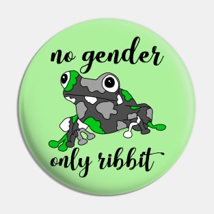 No gender, only ribbit - agender version Pin