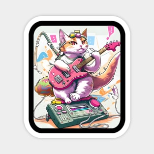 Funny Cat Playing Guitar - Love Cats Magnet