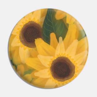 Bold Yellow Sunflowers Pin