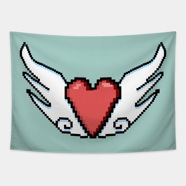 WINGED HEART Tapestry by droidmonkey